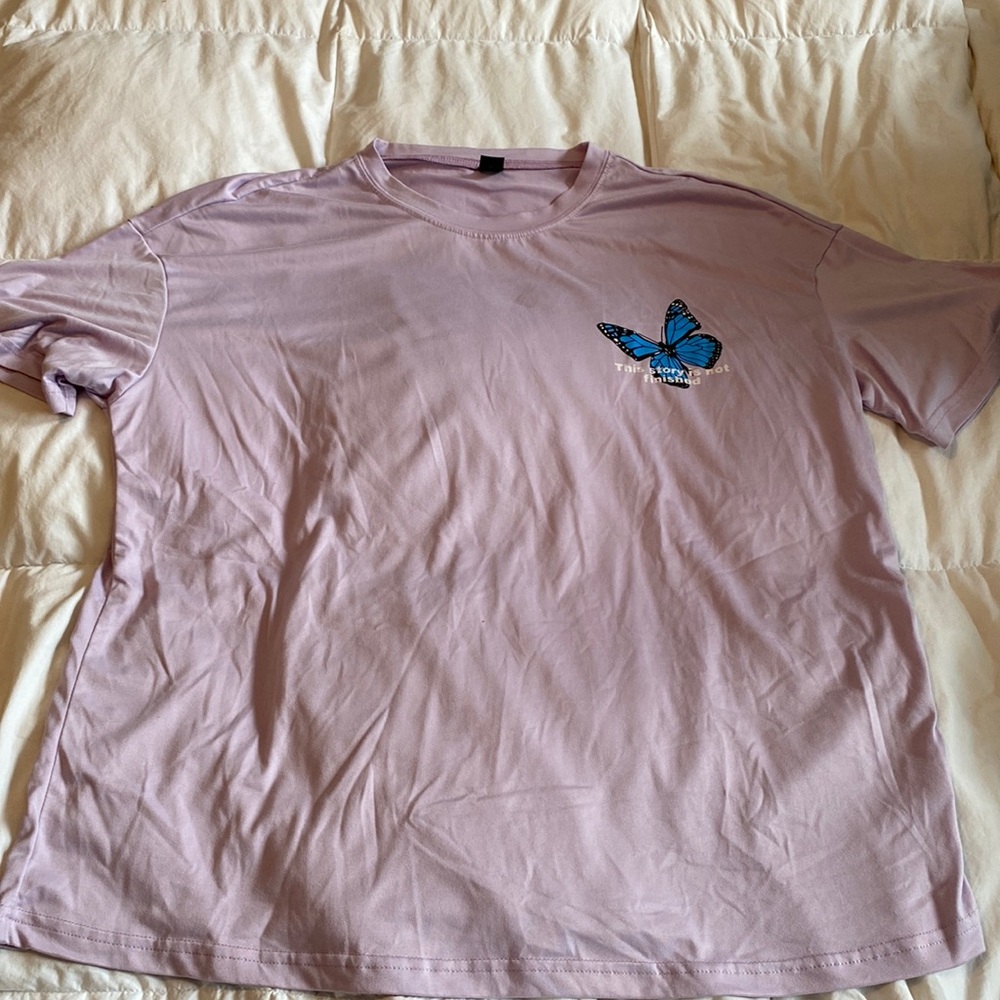purple butterfly oversized tee, never worn, SUPER soft